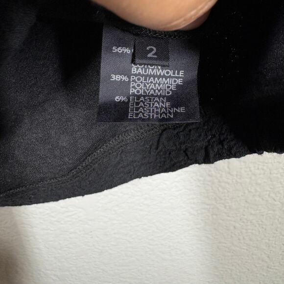 Maison Olga 2 Textured Pencil Knee Length Skirt Korubo Black Cotton Stretch - Picture 6 of 9